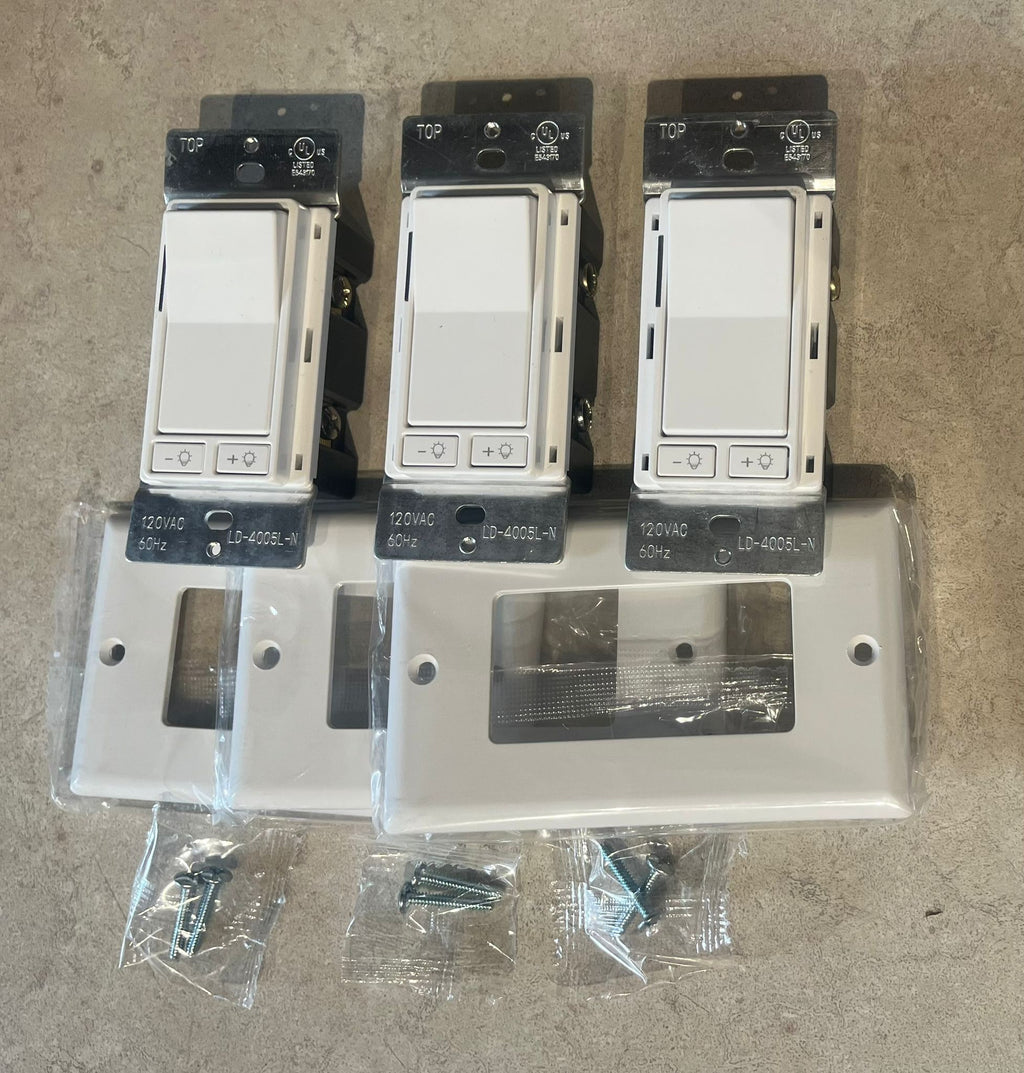 3-Pack LED Dimmer Light Switches – Adjustable 3-Way Wall Switch Set