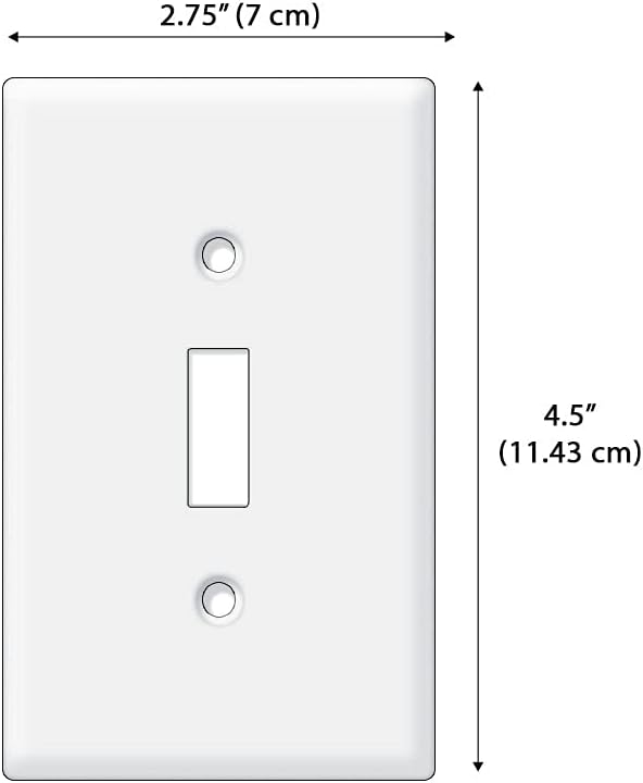 10 Pack Single Pole Light Switch with Wall Plates – 15 Amp Residential Grade, Easy Installation, White