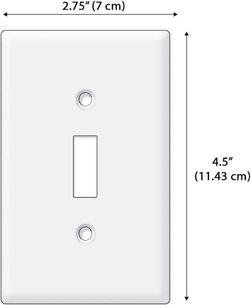 10 Pack Single Pole Light Switch with Wall Plates – 15 Amp Residential Grade, Easy Installation, White