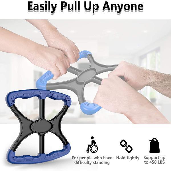 Clobeau Lift Assist Device for Elderly Disabled Patient Standing Aid Lift Standing Portable Lifts Aid for Handicapped, Blue with Rubber Grip Handicap Bar Lifting to Transfer Elderly Senior Bariatric