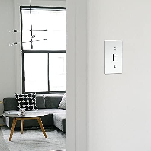 10 Pack Single Pole Light Switch with Wall Plates – 15 Amp Residential Grade, Easy Installation, White