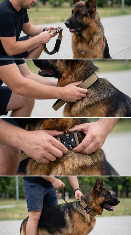 Tactical Dog Collar – Heavy Duty Adjustable Military Collar for Medium & Large Dogs