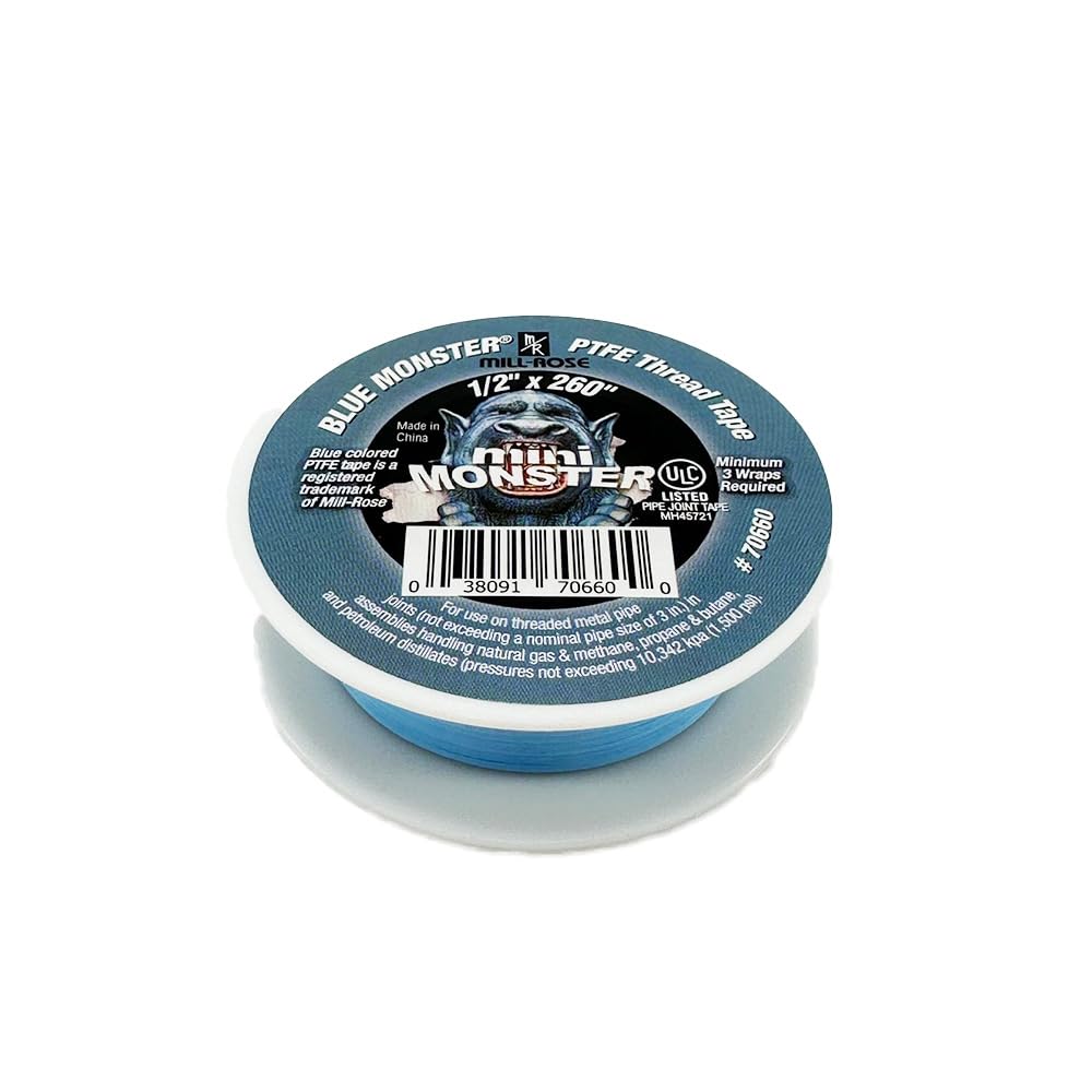 Millrose Monster Roll PTFE Thread Seal Tape – 1/2” x 260” (Blue)