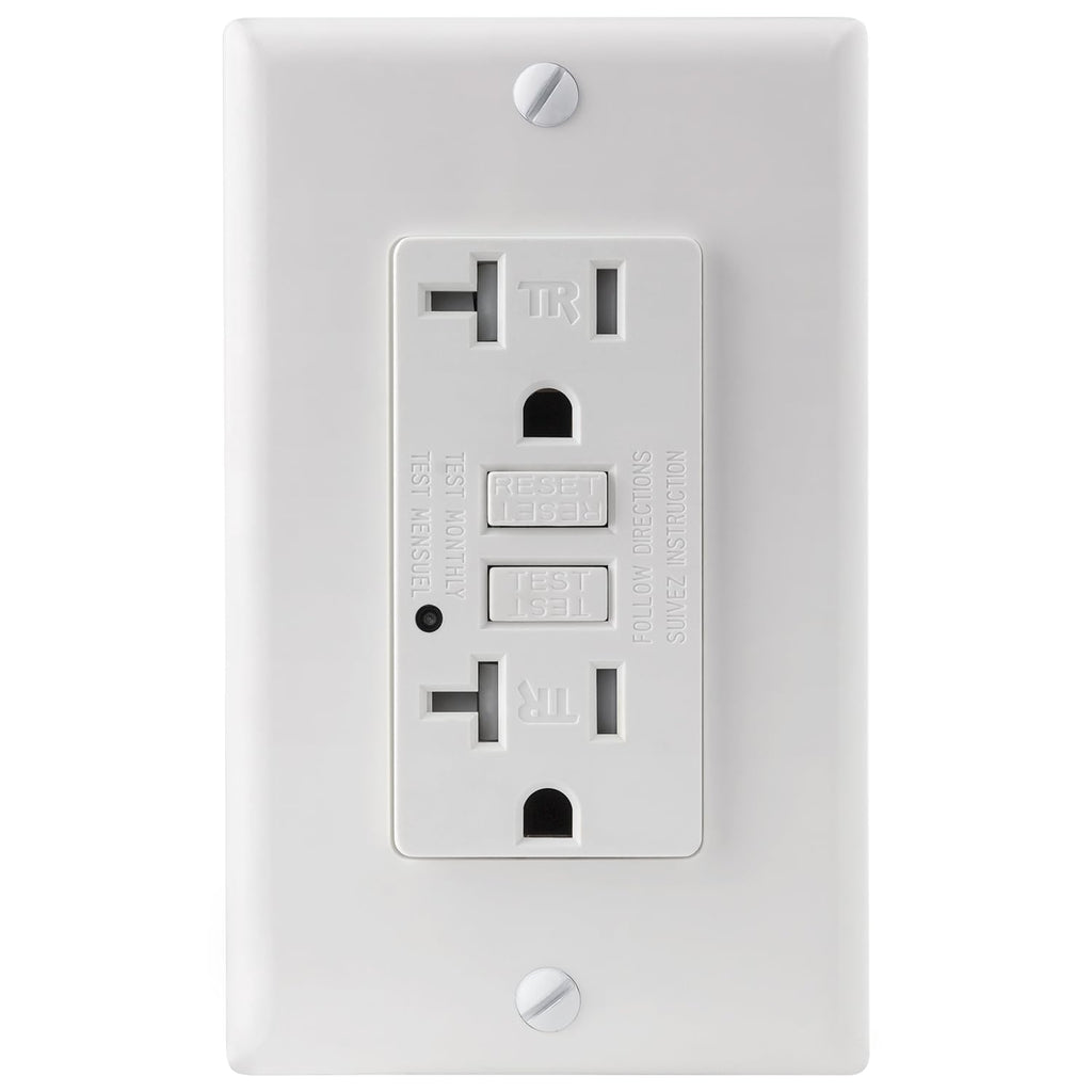 2 Pack 20A GFCI Outlet – Self-Test Tamper Resistant Electrical Receptacle (NEMA 5-20R)