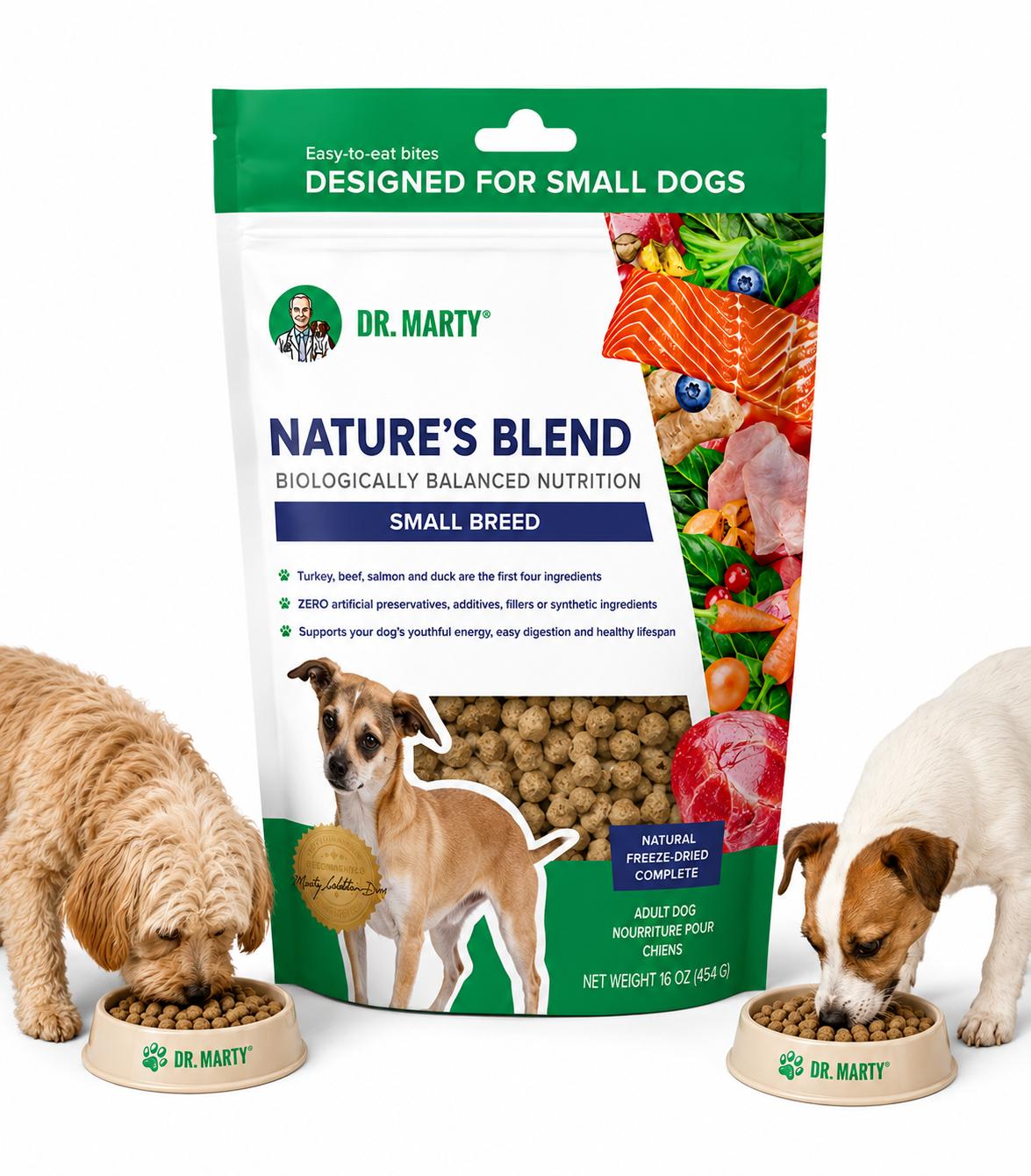 Dr. Marty Nature’s Blend Freeze-Dried Raw Dog Food for Small Breeds – 6 oz Premium High-Protein Formula