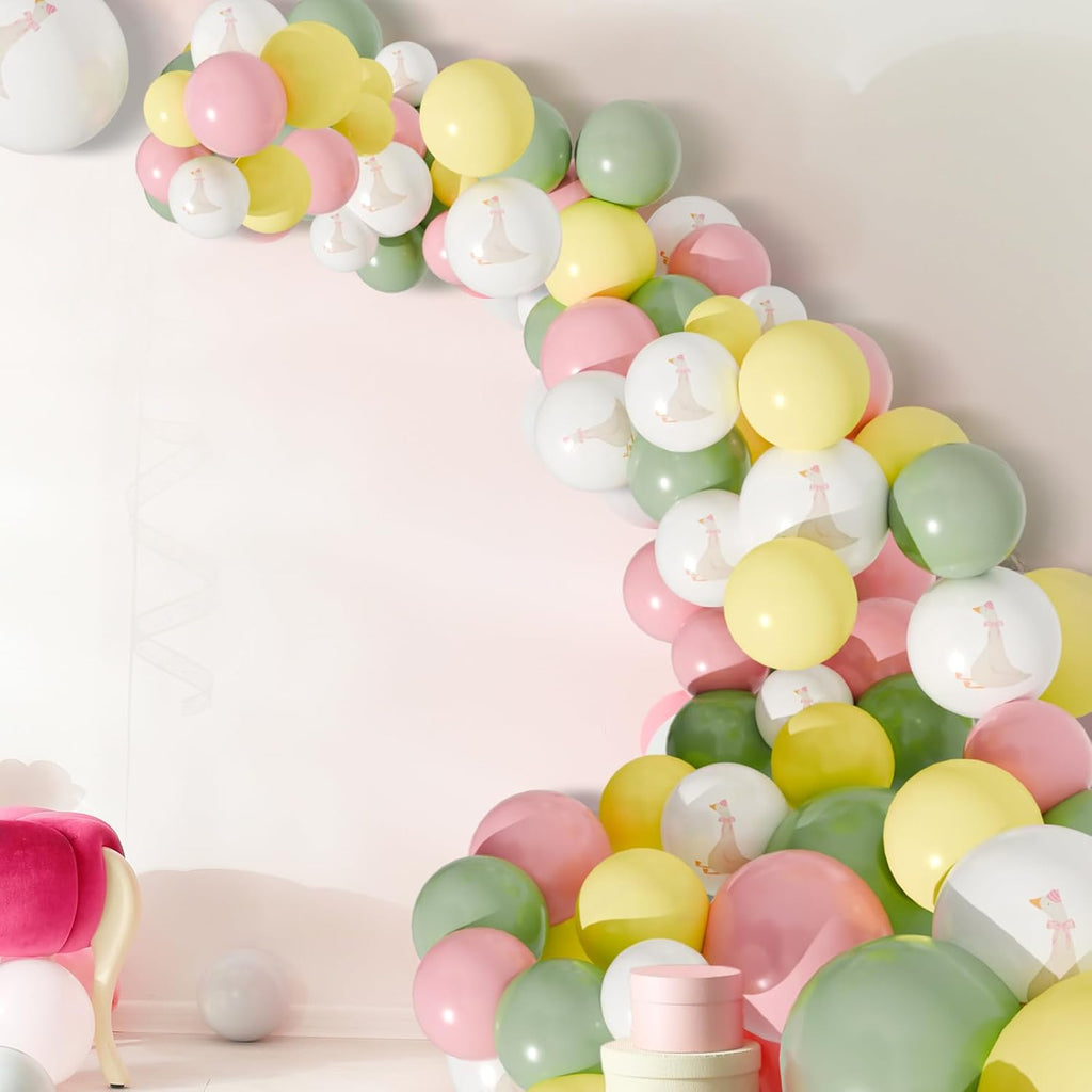 60 Pcs Goose Balloon Set – Pink Birthday & Baby Shower Decorations