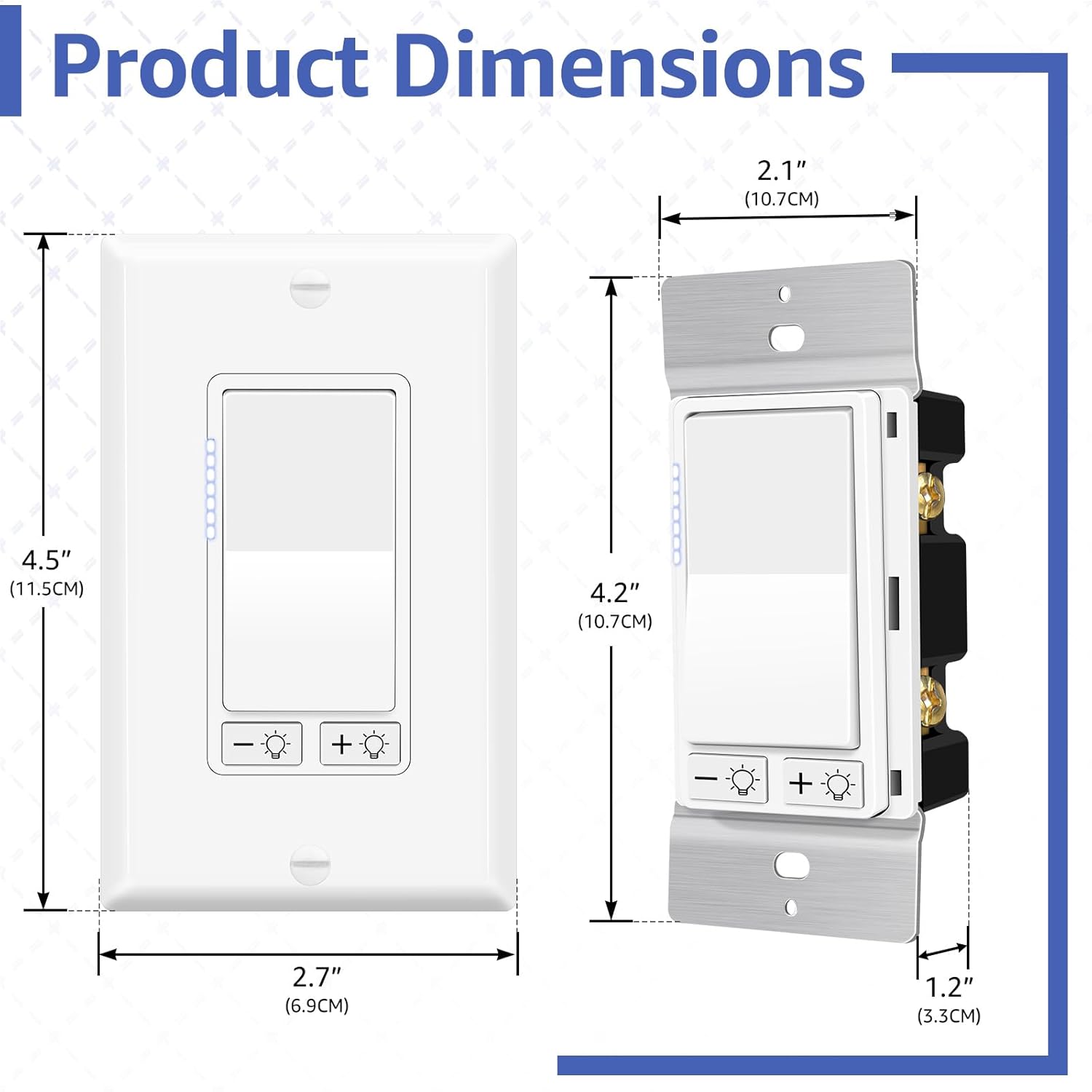3-Pack LED Dimmer Light Switches – Adjustable 3-Way Wall Switch Set