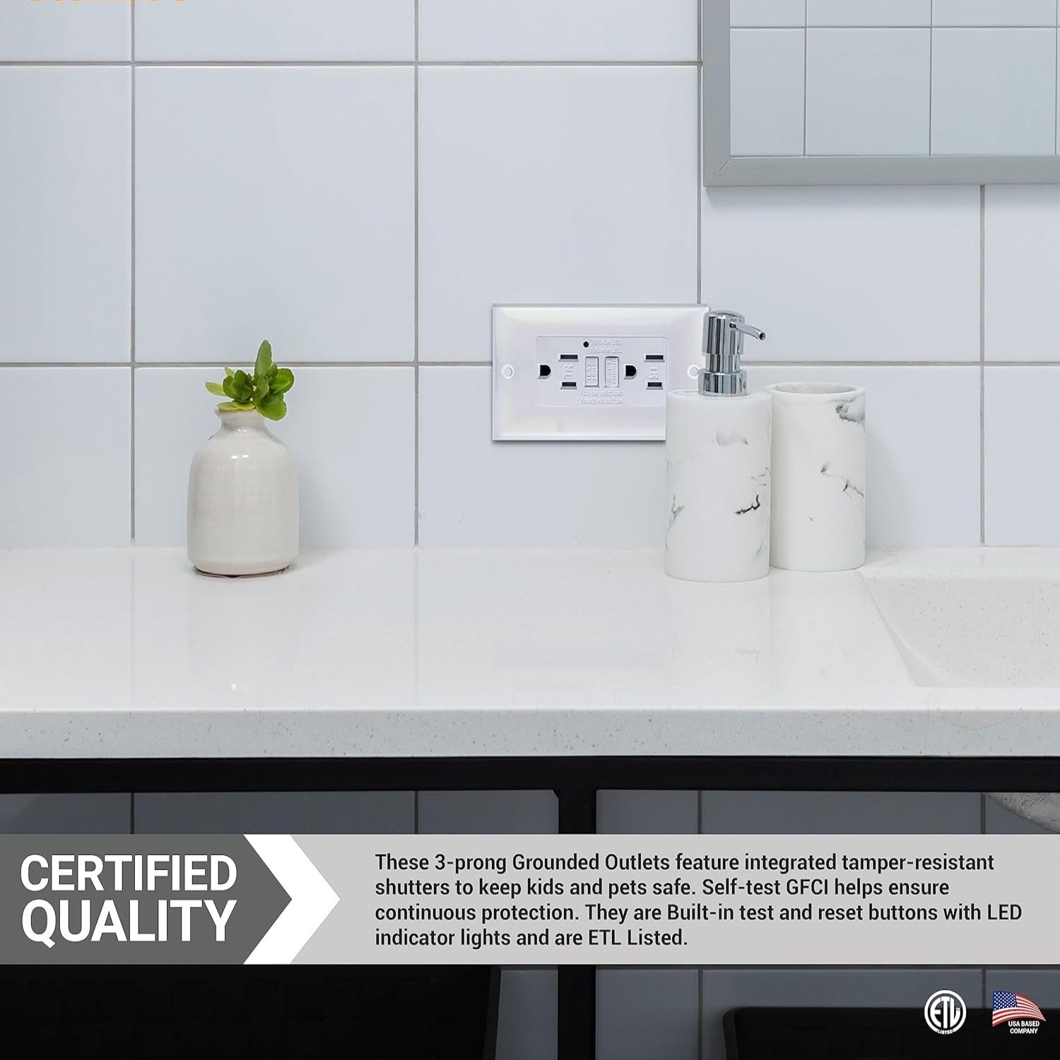 2 Pack 20A GFCI Outlet – Self-Test Tamper Resistant Electrical Receptacle (NEMA 5-20R)