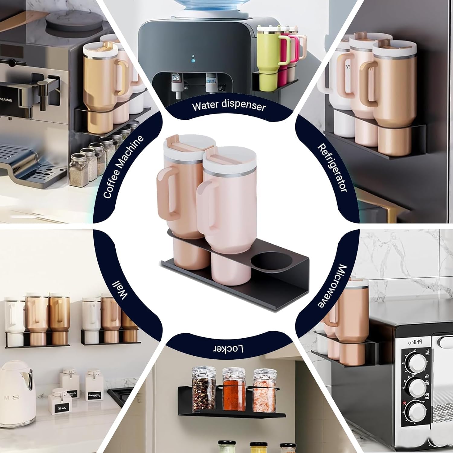 Tumbler Organizer for Countertop Stackable Cup Holder for 30oz & 40oz Tumblers 2 PCS Durable Storage Solution