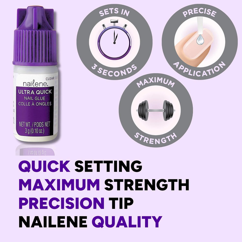 Nailene Ultra Quick Nail Glue – 0.10 oz (1-Pack)