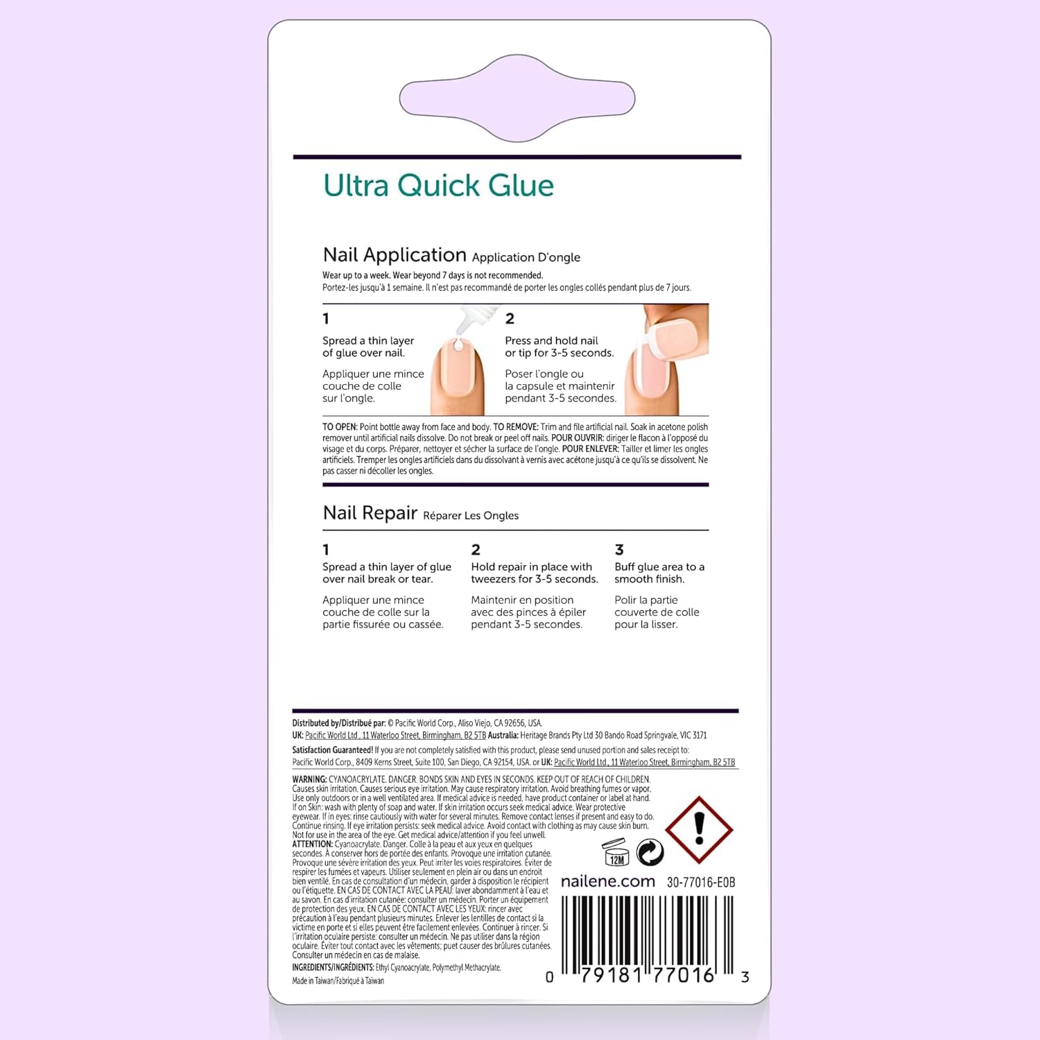 Nailene Ultra Quick Nail Glue – 0.10 oz (1-Pack)