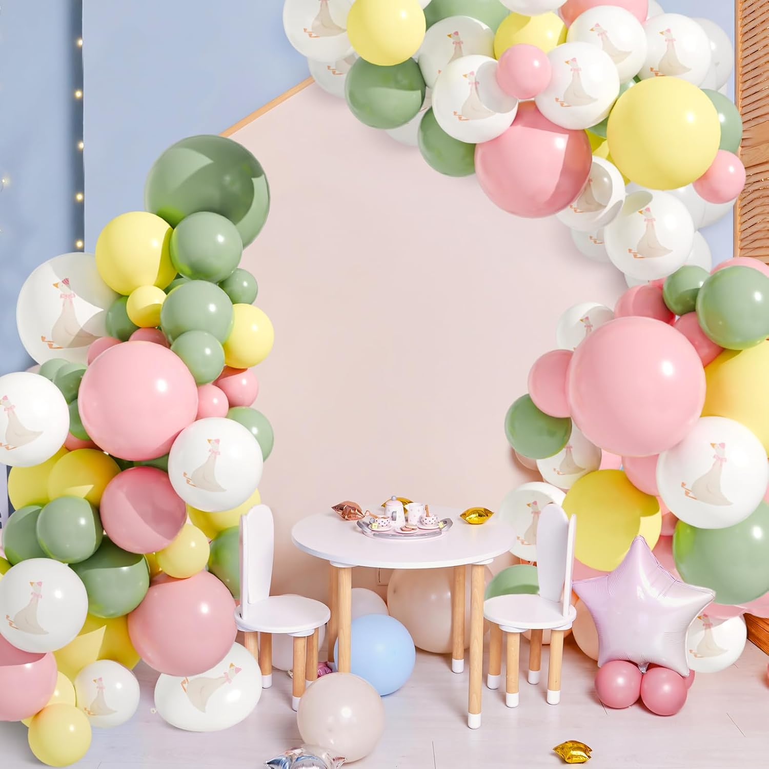 60 Pcs Goose Balloon Set – Pink Birthday & Baby Shower Decorations
