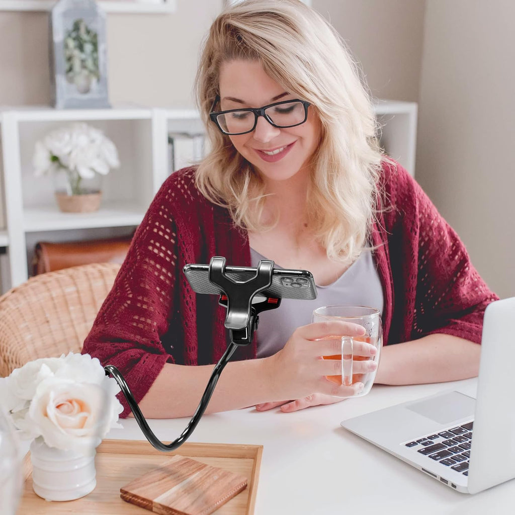 Lazy Long Arm Phone Holder – Gooseneck Flexible Clip Mount for Smartphones