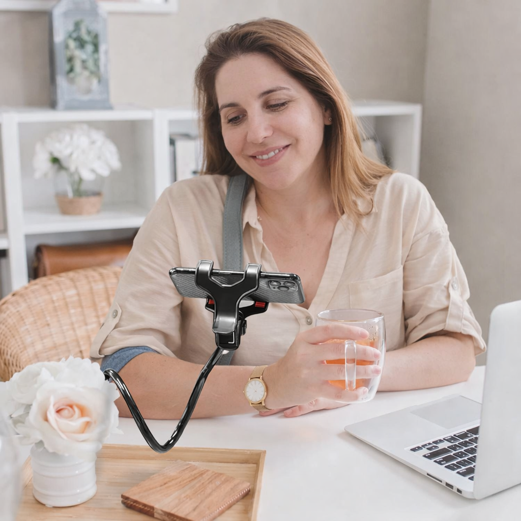 Lazy Long Arm Phone Holder – Gooseneck Flexible Clip Mount for Smartphones