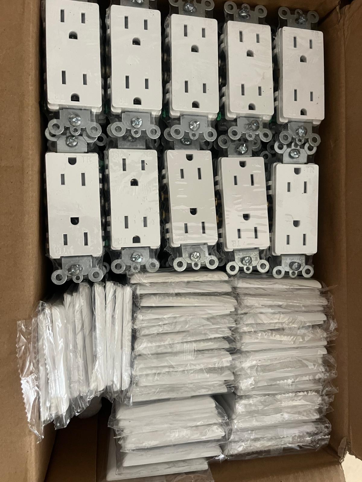 50-Pack Tamper Resistant Duplex Wall Outlets – 15A 125V White Receptacles