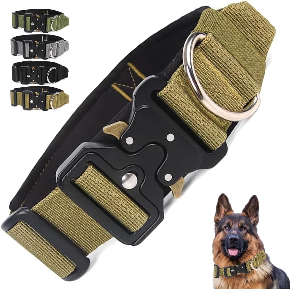 Tactical Dog Collar – Heavy Duty Adjustable Military Collar for Medium & Large Dogs