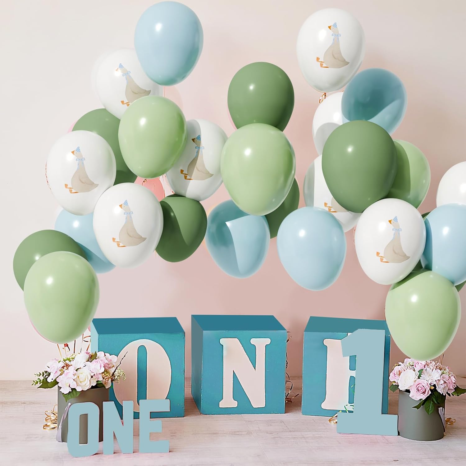 60 Pcs Goose Balloon Set – Pastel Pink Birthday Party Decorations